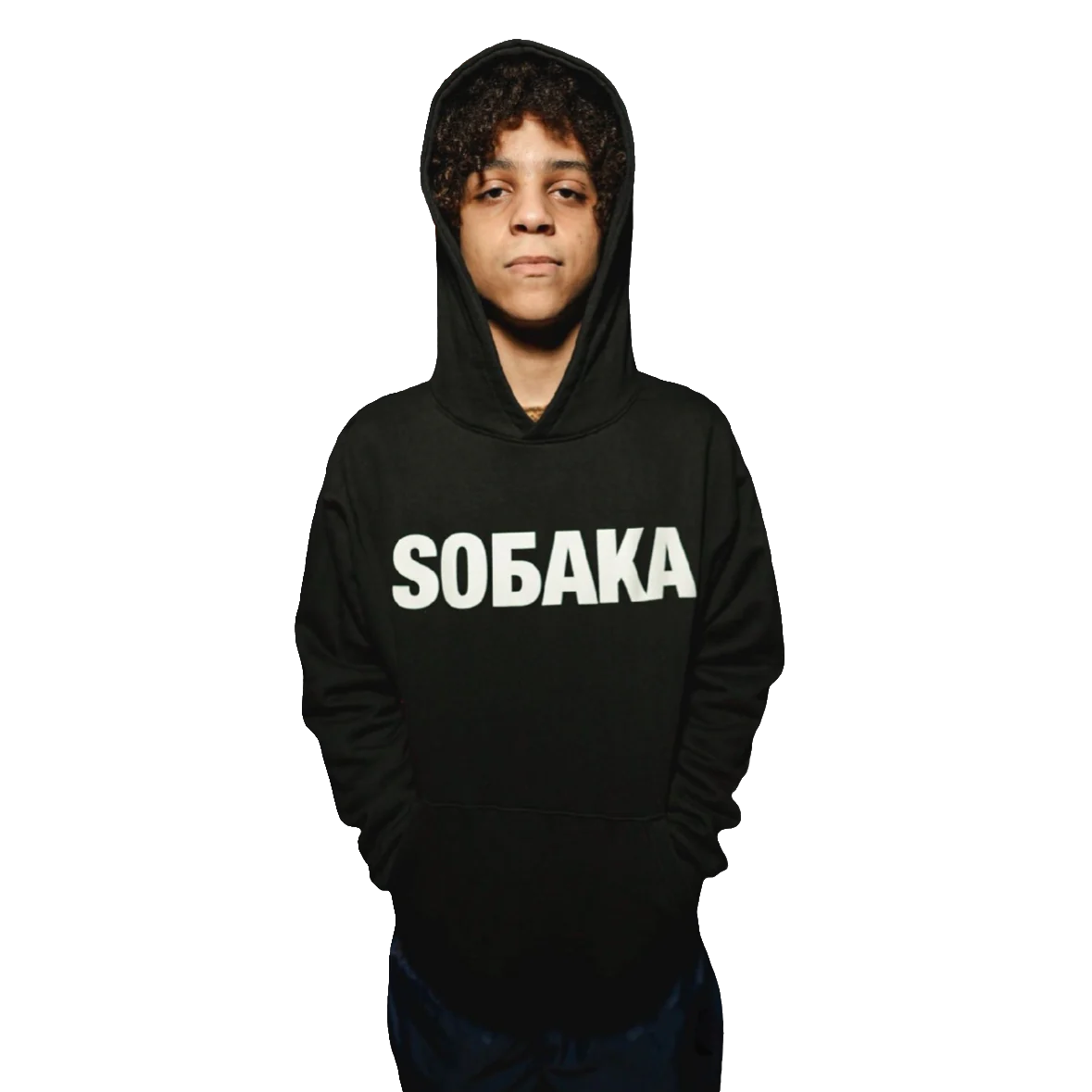 BLACK SOBAKA LOGO HOODIE