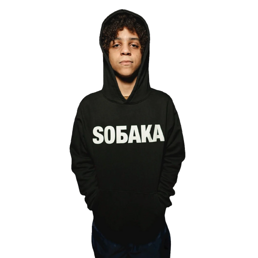 BLACK SOBAKA LOGO HOODIE